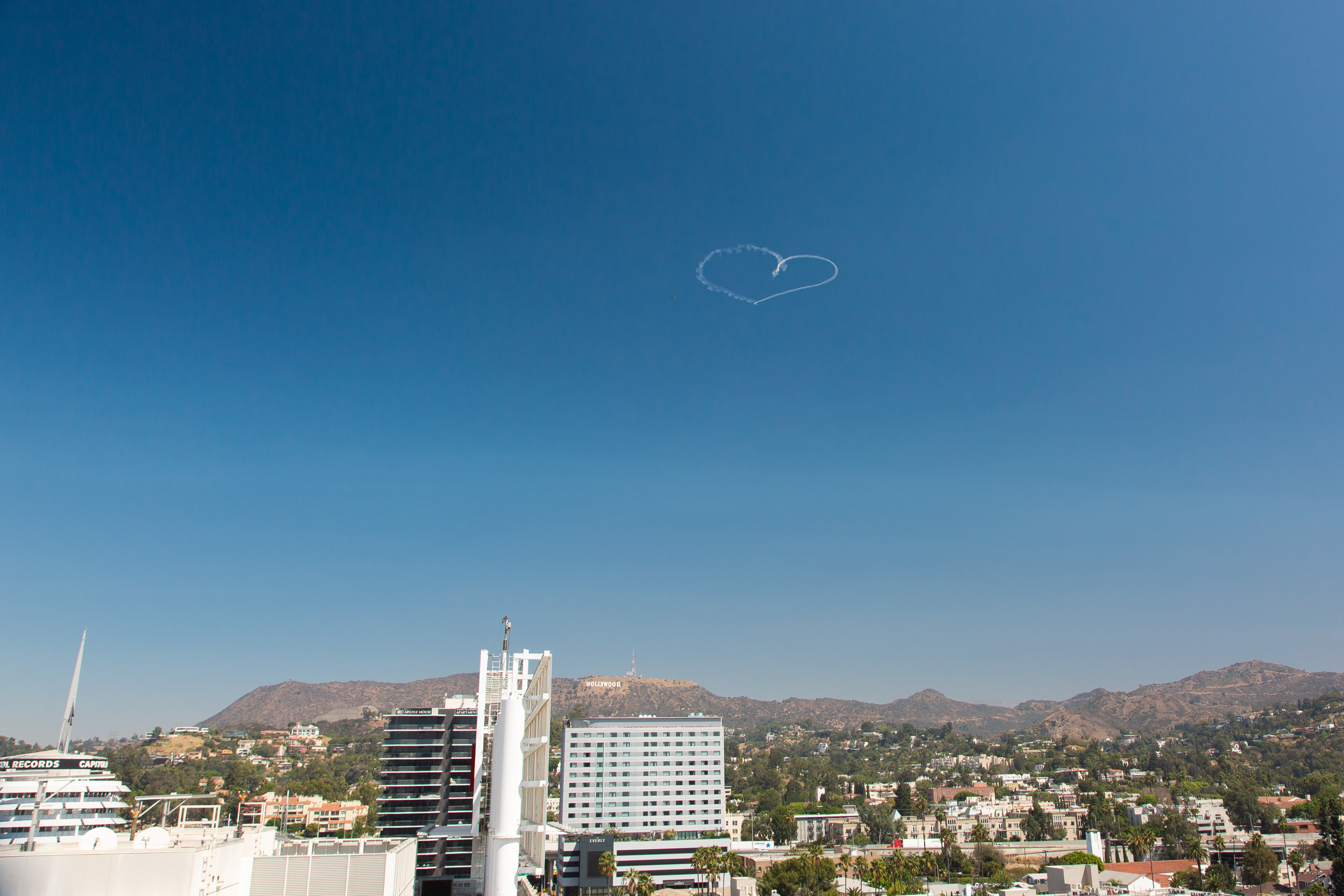 Heart drawn in sky